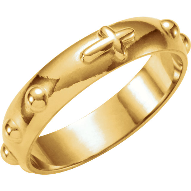 14k Yellow Gold Rosary Ring, 2.50mm. 