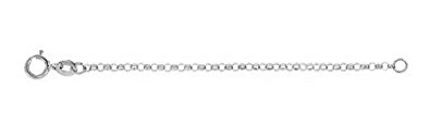 14k White Gold Hollow Belcher Rolo Chain Necklace Extender, 1.5mm, 3".