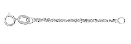 14k White Gold Necklace Extender Safety Chain (1.00mm)