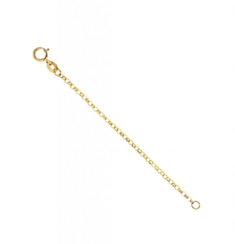 14k Yellow Gold Hollow Belcher Rolo Chain Necklace Extender, 1.5mm, 3".