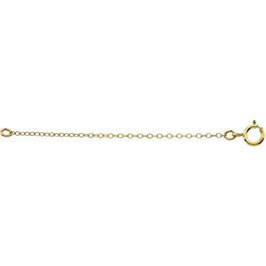 14k Yellow Gold & White Gold Necklace Extender and Safety Chain for Bracelets and Watches, 1mm, 2.25".