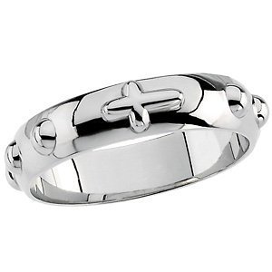 Sterling Silver Rosary Ring, 4.75mm. 