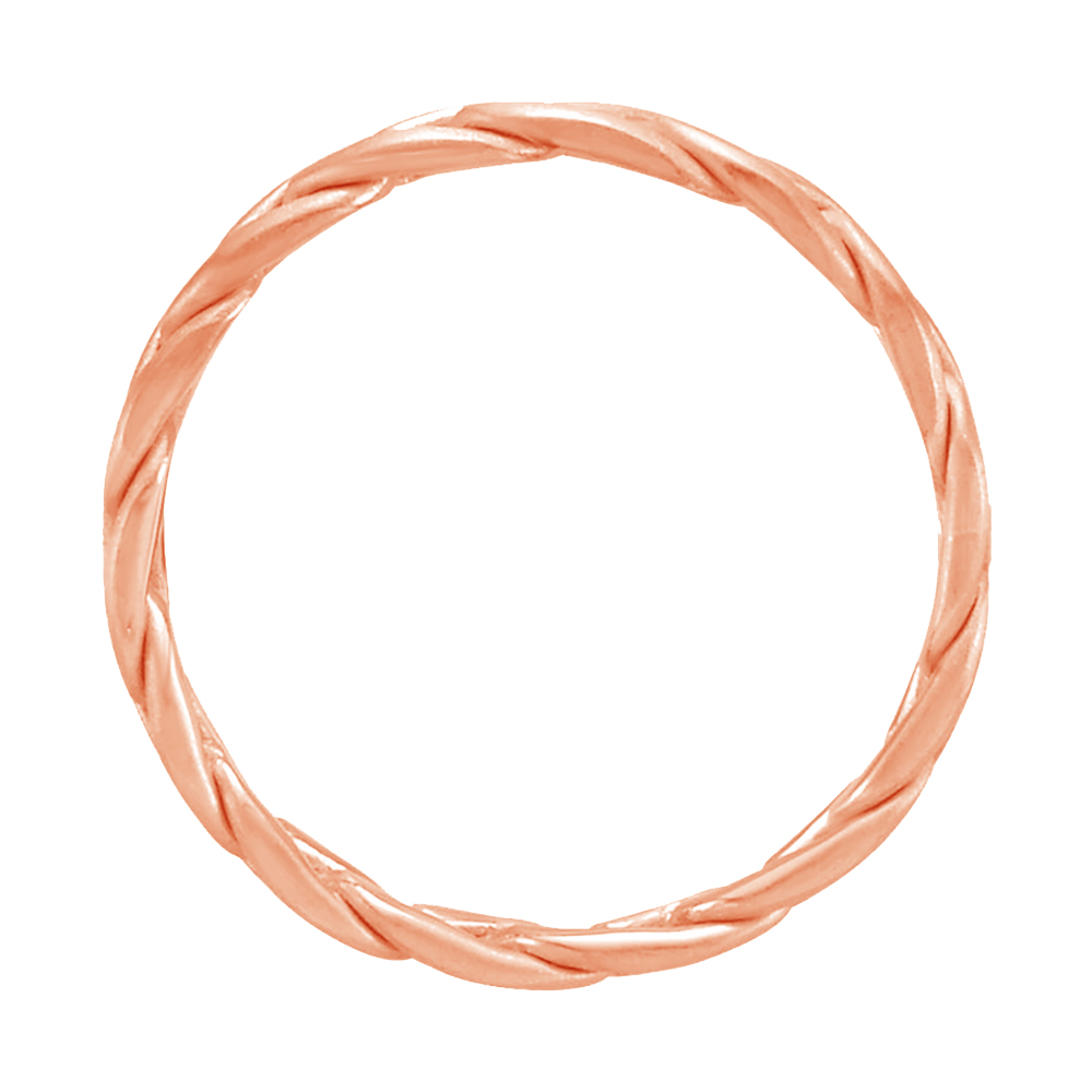 Two-Tone Hand-Woven Band, 3.5mm 14k Rose Gold