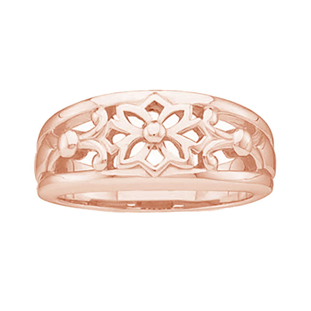 Open-Cut Flower Band, 5.75mm 10k Rose Gold