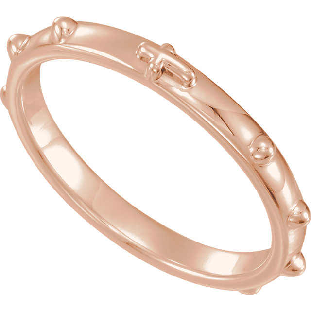 18K Rose Gold Rosary Ring. 