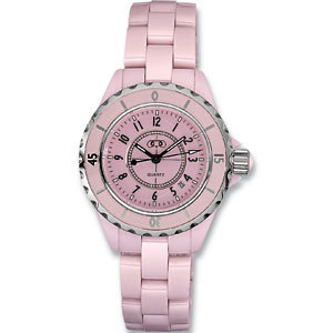 Women's Pink Quartz Ceramic Couture Watch.