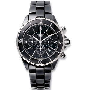 Men's Black Chrono with Sapphire Crystals Ceramic Couture Watch.