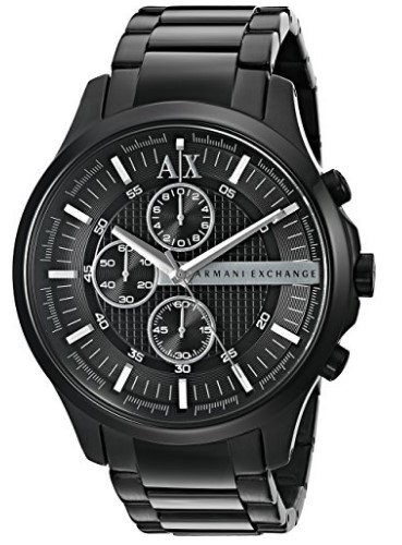 Armani Exchange Mens Large Black Chronograph Watch AX2138.