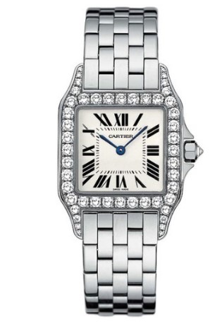 Cartier Santos Demoiselle 18kt White Gold Diamond Ladies Watch WF9003Y8.