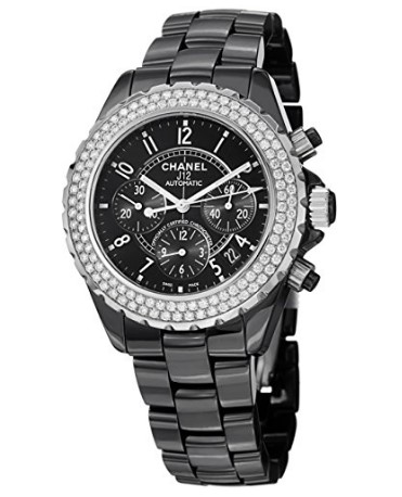 Chanel J12 Black Ceramic Automatic Chronograph Diamond Watch H1009.