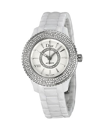 Christian Dior VIII Automatic Diamond White Ceramic Ladies Watch CD1235E5C001.