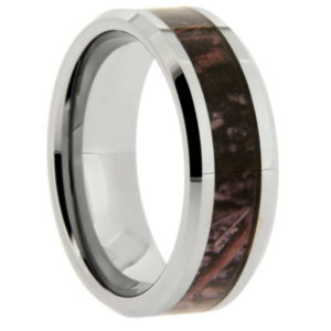 8mm Tungsten Mahogany Camouflage Comfort Fit Ring.