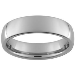 Comfort fit tungsten carbide-domed ring.