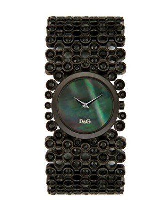 D&G Dolce & Gabbana Women's DW0245 Risky Black Rhinestone Stainless Steel Watch.