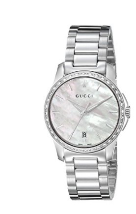 Gucci Women's YA126525 w G-Timeless Analog Display Swiss Quartz Silver Watch.