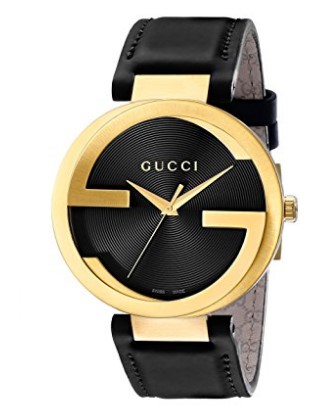 Gucci Men's Swiss Quartz Gold-Tone and Leather Dress Watch (Model: YA133326).