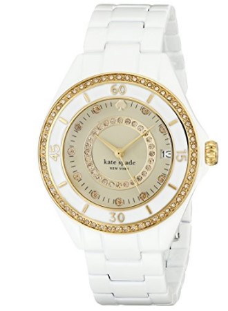 kate spade new york Women's 1YRU0690 Seaport Grand Crystal-Accented Watch.