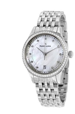 Maurice Lacroix LC1026-SD502-170 Women's Les Classiques Diamond Stainless Steel Mother of Pearl Dial.