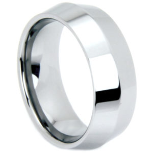 Mirror Polished Knife Edge Comfort Fit Tungsten Ring.