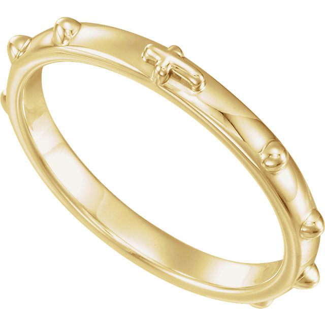 Yellow Gold Rosary Ring. 