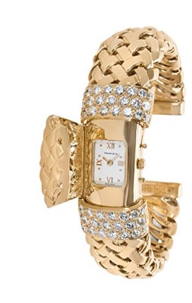 Tiffany & Co. Cuff Ladies Watch in 18K Yellow Gold and Diamonds.