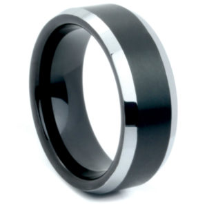 Tungsten Black Satin Two-Tone Comfort Fit Band.