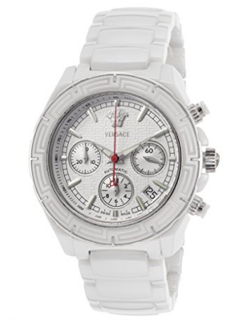 Versace Auto Chrono White Ceramic Silver-Tone Dial White Ceramic Watch  11Cc1d001sc01.