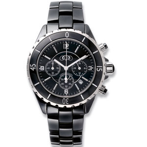 Ceramic Couture™ Men's Black Chronograph Watch.