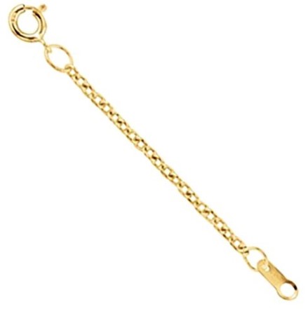 1.5mm Solid Cable Chain Necklace Extender or Safety Chain, 2.25" offered in Sterling-Silver, Platinum, White-Gold and Yellow-Gold.