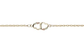 10k Yellow Gold Double Heart Bracelet.