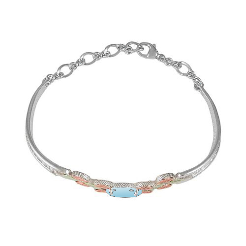 Blue Topaz Marquise Cuff Chain Bracelet