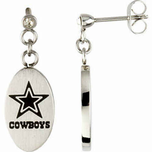 NFL Dallas Cowboys Official Logo Earrings with CZs