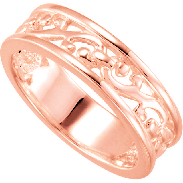 Rose Gold Filigree Band from The Men's Jewelry Store