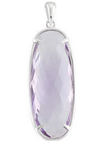 Rose de France amethyst quartz pendant framed in sterling silver gold is a beautiful May birthstone gift.