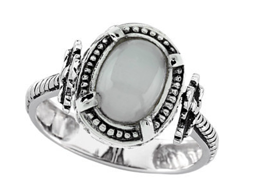 Gorgeous Moonstone and Sterling Silver 'Turn to the Cross' Reversible Ring from The Men's Jewelry Store.