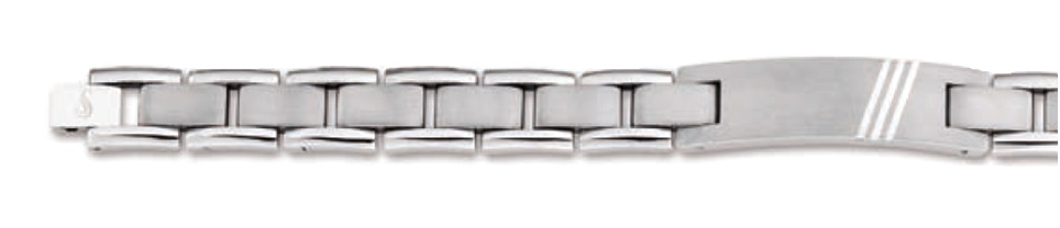 Titanium and sterling silver inlay panther link ID bracelet. 