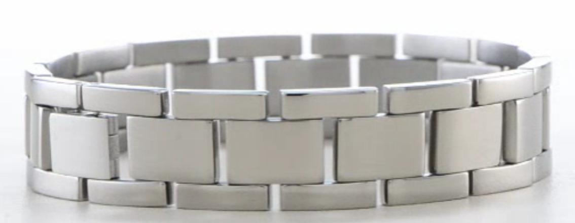 Polished Titanium Link Bracelet, 8.5 inches long. 