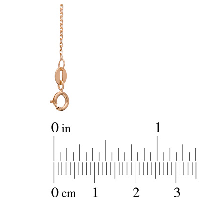 14k rose gold chain is 1.5 milimeters wide.