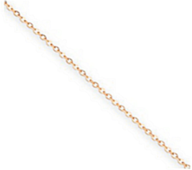 14k rose gold rolo chain is 1.5 milimeters wide and comes in 20 inch, 18 inch and 16 inch lengths.