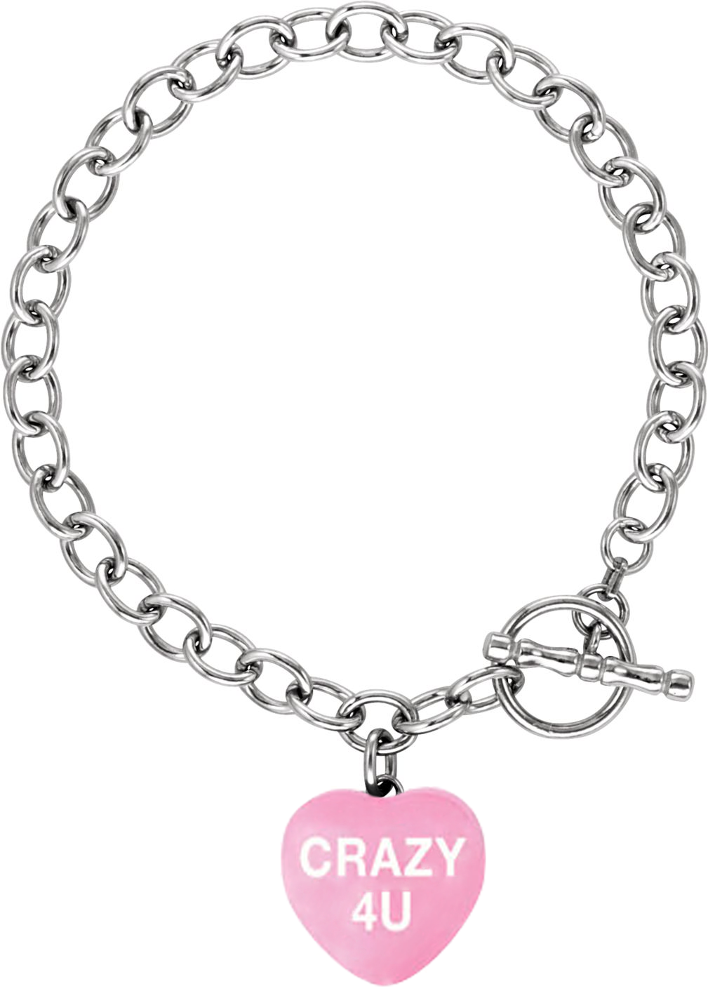 Sweethearts 'Crazy 4U' Dark Pink Charm Bracelet