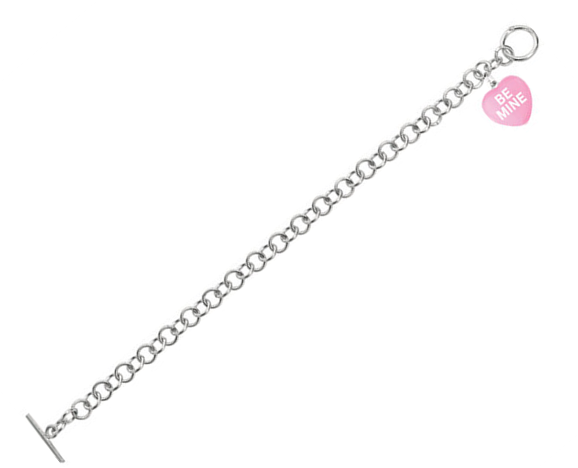 Be Mine Pink Heart Charm Bracelet