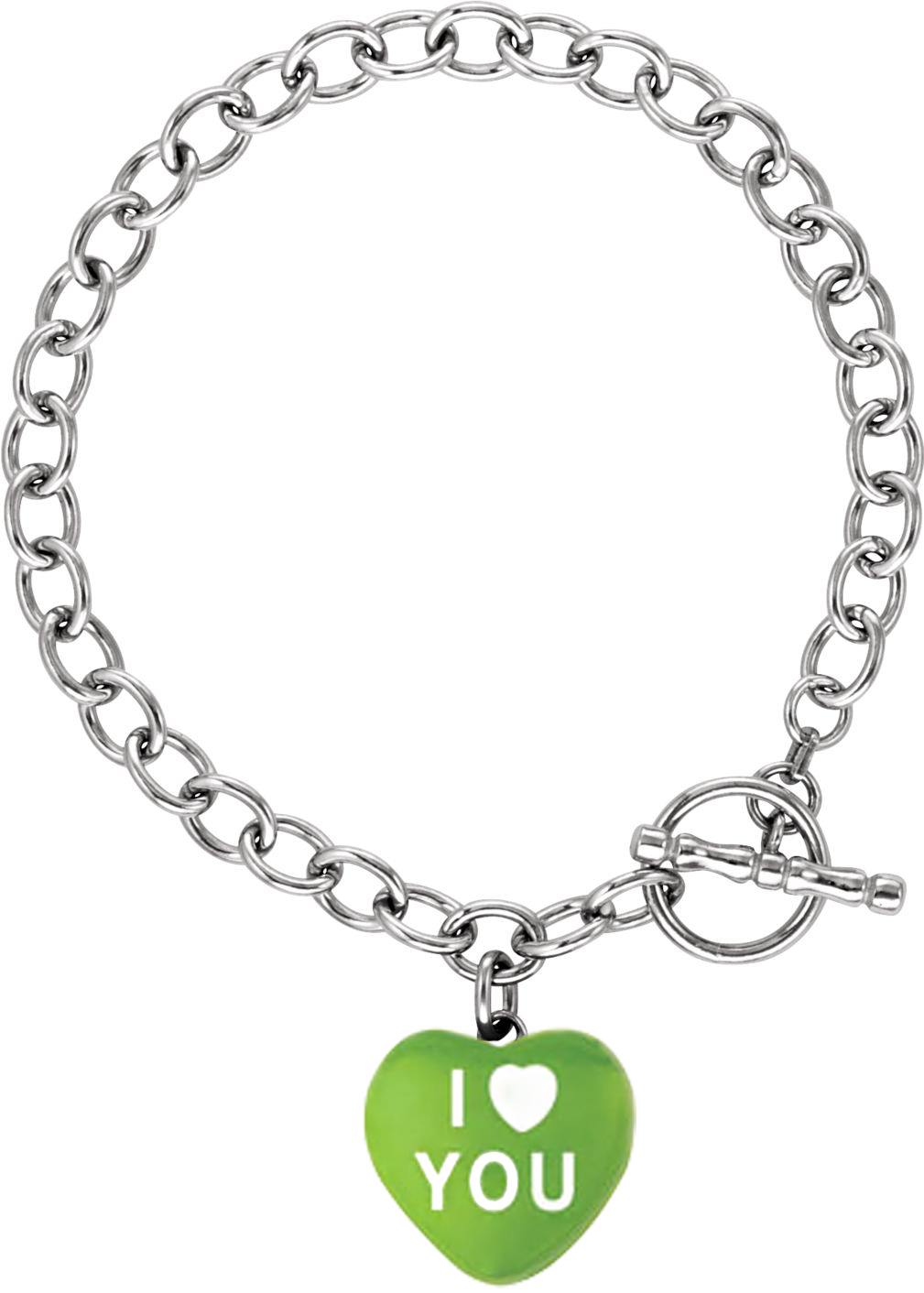 Sweethearts 'I Heart You' Green Charm Bracelet