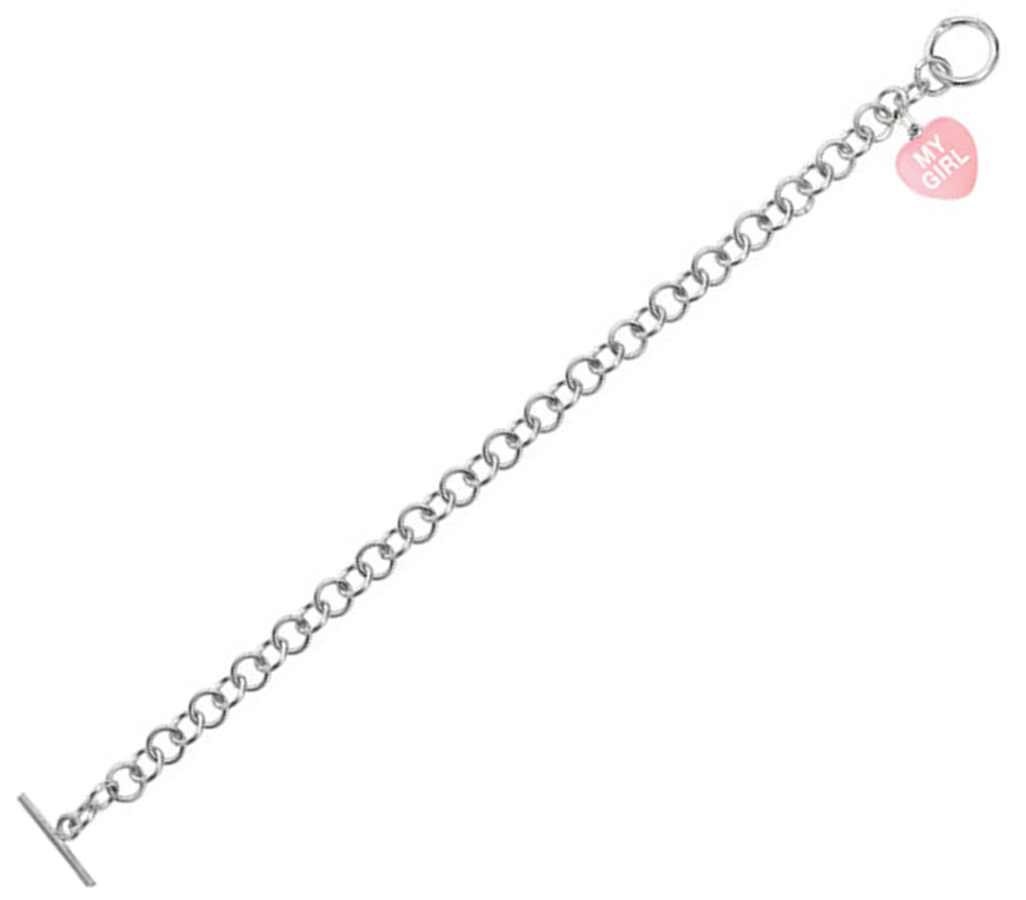 Sweethearts 'My Girl' Light Pink Heart Charm Bracelet