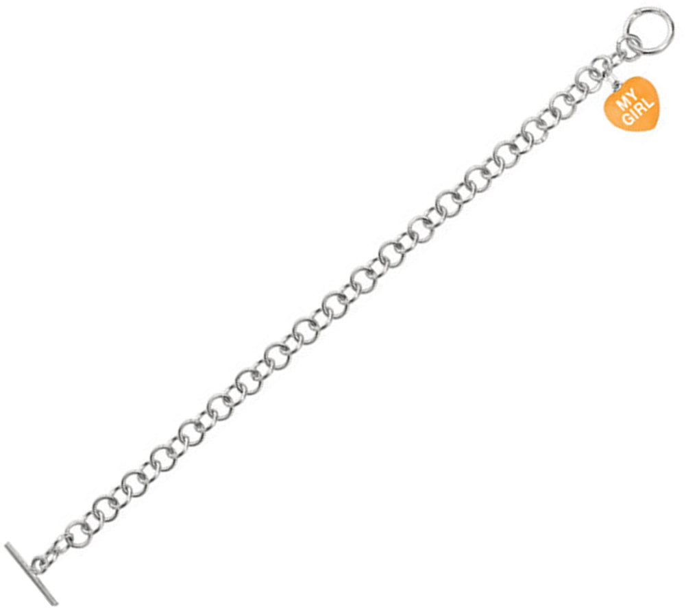 'My Girl' Orange Heart Sweethearts Charm Bracelet