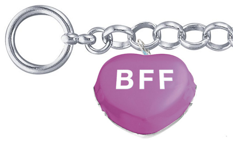 Purple Sweethearts BFF bracelet in sterling silver and 7.5 inches.