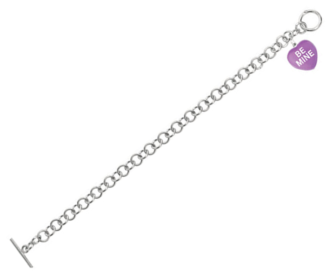 Be Mine Purple Heart Charm Bracelet