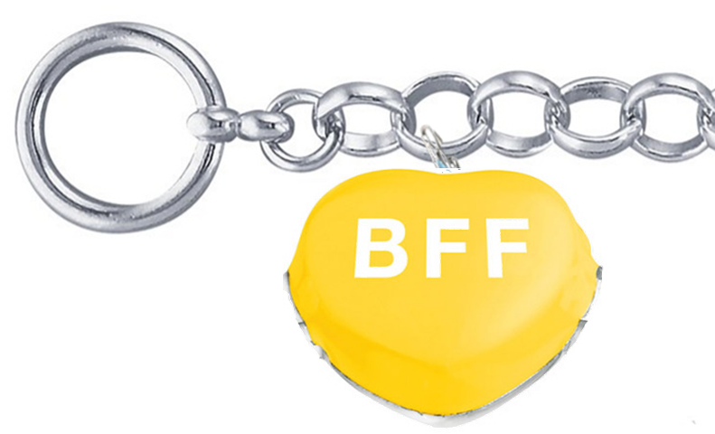 Sweethearts yellow BFF sterling silver bracelet is 7.5 inches in length.