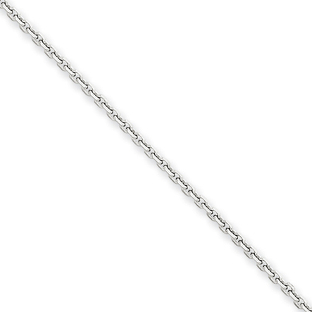 1.75 mm 14k white gold diamond cut cable chain.