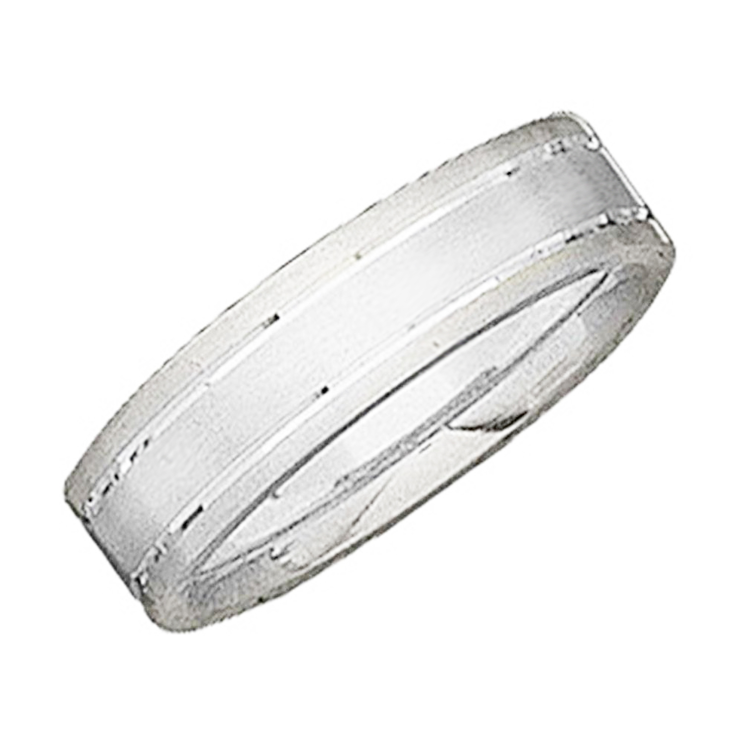 Satin Finish Grooved 6mm Comfort Fit 14k White Gold Band