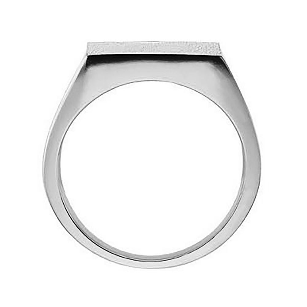 Square Tapered Signet Ring, 13.5x14mm 10k White Gold